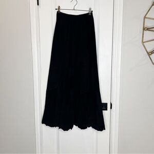 Patricia Wolf Gore Suede Boot Skirt Size S Black